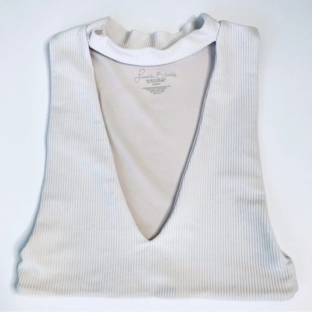 FRANKIE'S BIKINIS Hanalei Ribbed Top Cloud Reversible